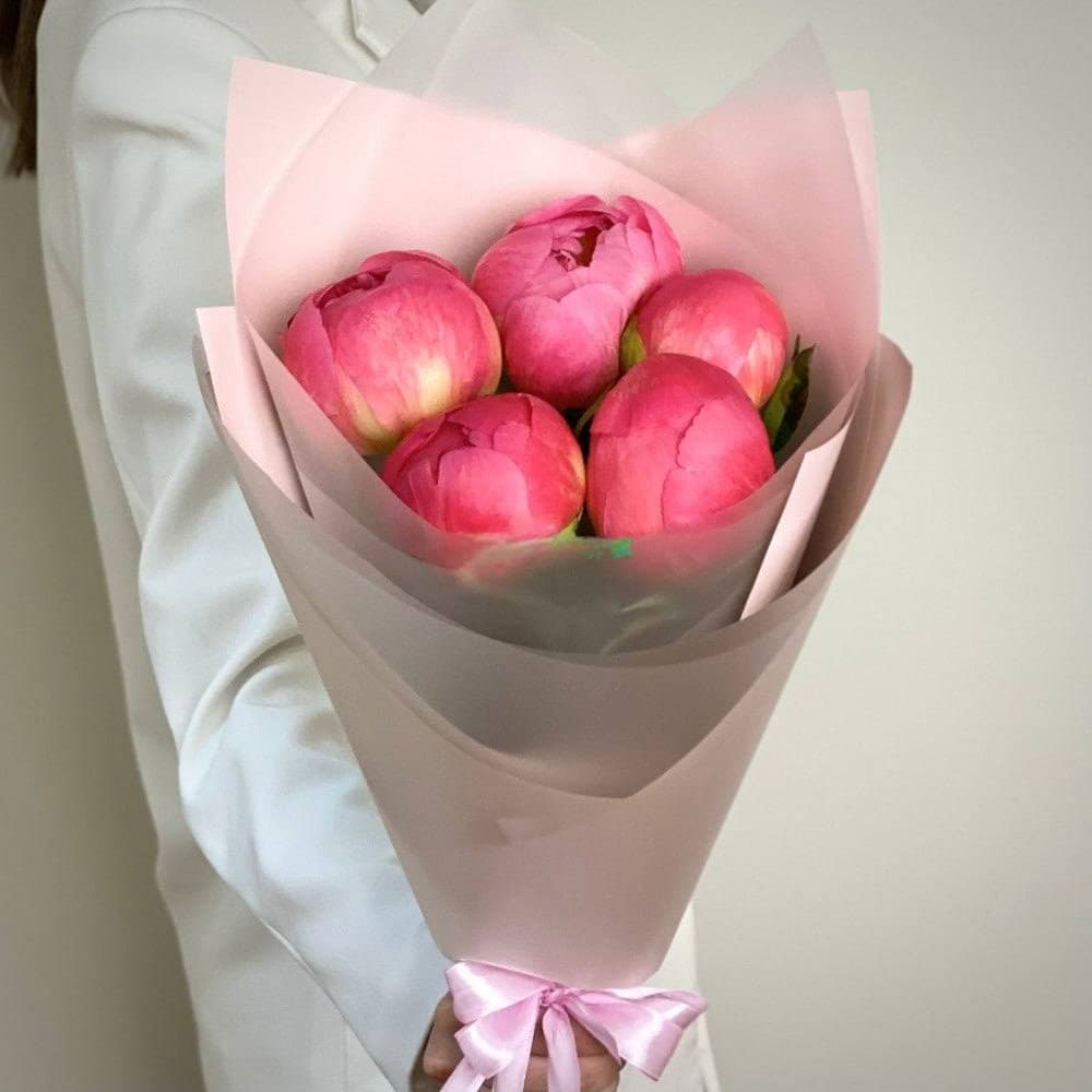 5 коралловых пионов — фото 2 — купить в Тбилиси — фото 2