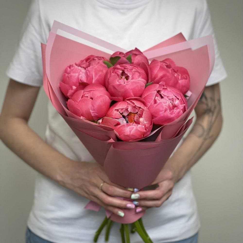 7 коралловых пионов — фото 2 — купить в Тбилиси — фото 2