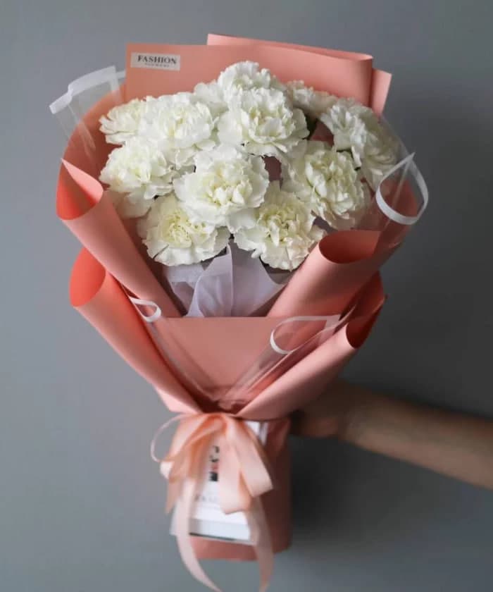 Букет из 11 белых диантусов — фото 2 — купить в Тбилиси — фото 2