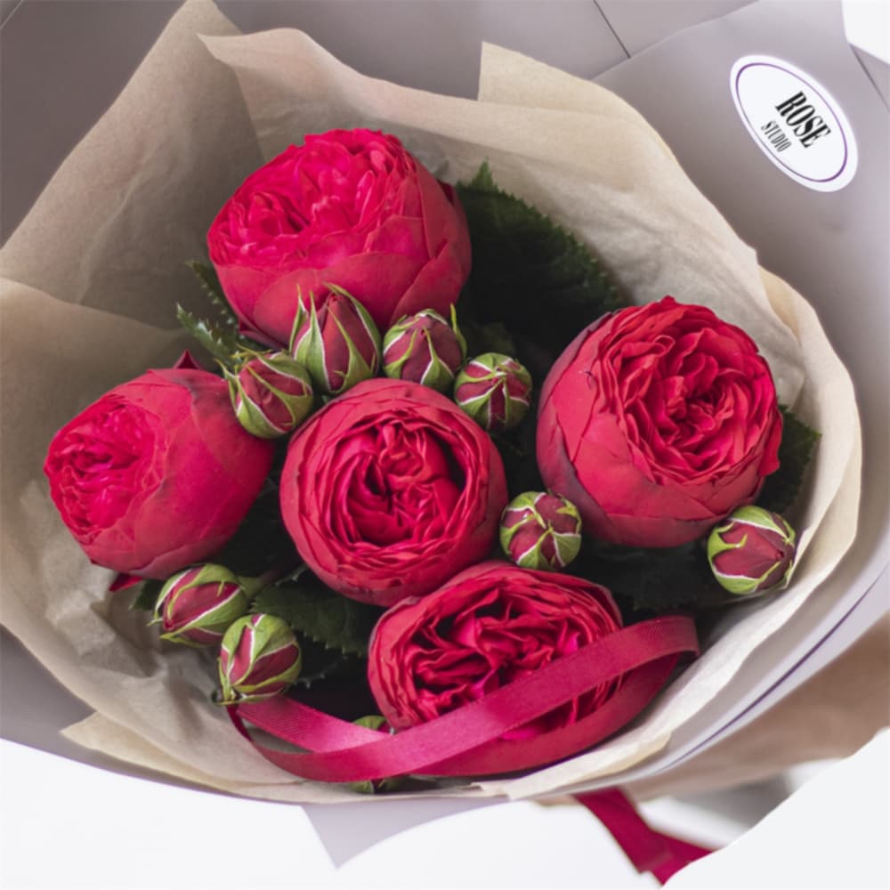 Букет из 5 пионовидных роз — фото 2 — купить в Тбилиси — фото 2