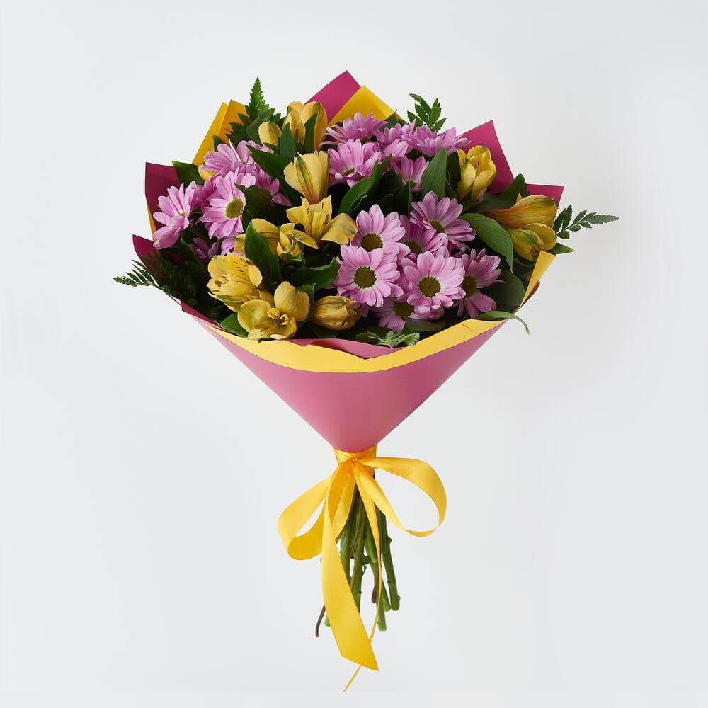 Букет из хризантем и альстромерии — фото 2 — купить в Тбилиси — фото 2